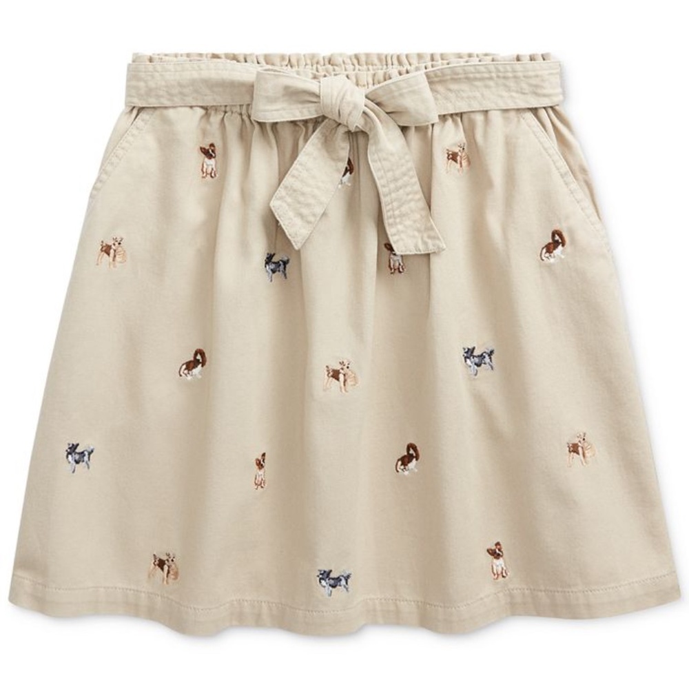 COPY - Ralph Lauren Polo Dog Print Khaki Skirt Girls Sz 5